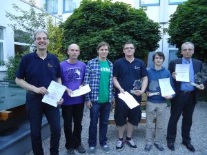 Siegerehrung Gruppe - E: Stefan Kück, Heiko Branditz, Vincenz Blanquett, Robert Heine, Jerome-Frederic Raub, Oliver Billing