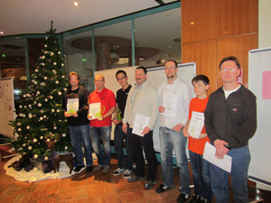 Siegerehrung Gruppe - B: Christoph Klamp, Sven Dörge-Koch, Stanley Yin, Armin Maier, Thomas Heerd, Roven Vogel, Thomas Ruprecht