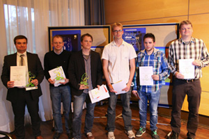 Siegerehrung Gruppe - A: Dmitrii Marcziter, Oliver Kniest, Hannes Meyner, Matthias Tonndorf, Nikolas Pogan, Gerald Löw