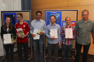 Siegerehrung Gruppe - D: Sarah Hund, Philipp Kossack, Thomas Heyer, Marcel Dian, Jan Erik Dreyer, Andreas Thomas