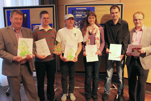 Siegerehrung Gruppe - E: Detlef Krüger, Jens Forner, Frank Erdmann, Sabine Schirra, Boris Minkov, Norbert Feßler