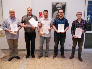 Siegerehrung Gruppe - C: Manfred Berner, Joachim Keller, Benjamin Proß, Robert Schumann, Daniel Kelm