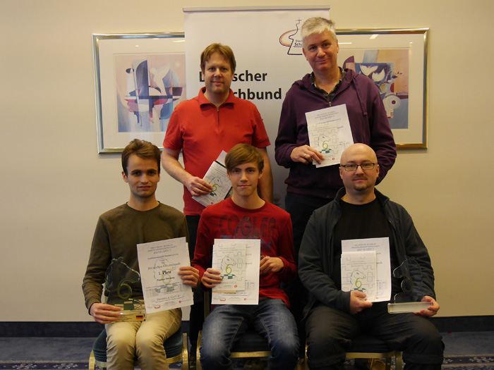 Siegerehrung Gruppe - A: Raphael Rehberg, Björn Bente, Richard Zienert, Uwe Hünerfauth, Manfred Menacher