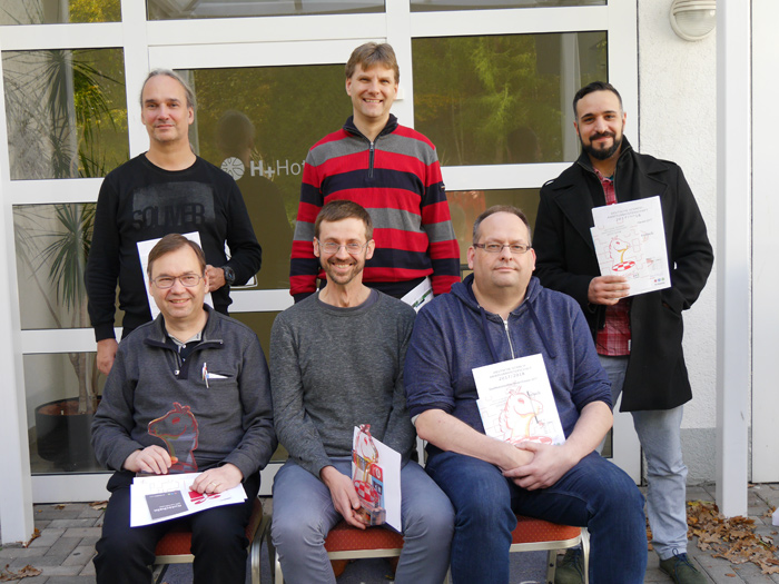 Siegerehrung Gruppe - A: Claus Pitschka, Holger Namyslo, Dimitri Goloborodko, Dr. Frank Hoffmeister, Andreas Schulze, Taylan Gülsen